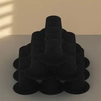 20Pcs Miniature Flat Top Hats Plastic Mini Snowman Cap for Crafts Dollhouse Decorations Mini Top Hat Kids Magician Outfit