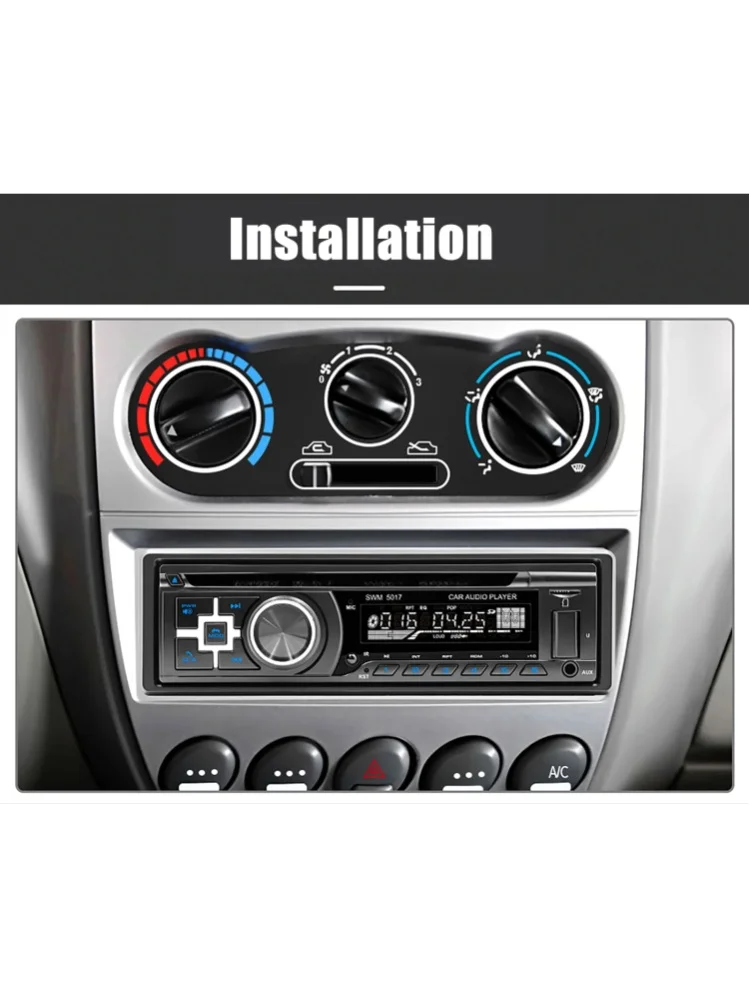 ESSGOO 4" 1-DIN DVD CD Odtwarzacz MP3 Samochodowe Radio Stereo FM USB AUX Bluetooth 4.0 Jednostka Główna Karta Zestaw Głośnomówiący — 2