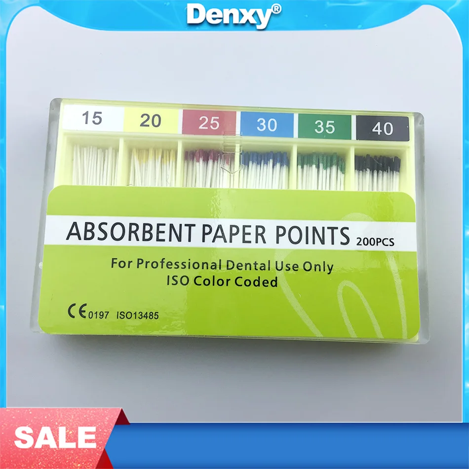 1 Box 02/04/06 Taper Dental Absorbent Paper Points Endodontics Cotton Fiber Tips Dental Endodontics Materials for Dentist