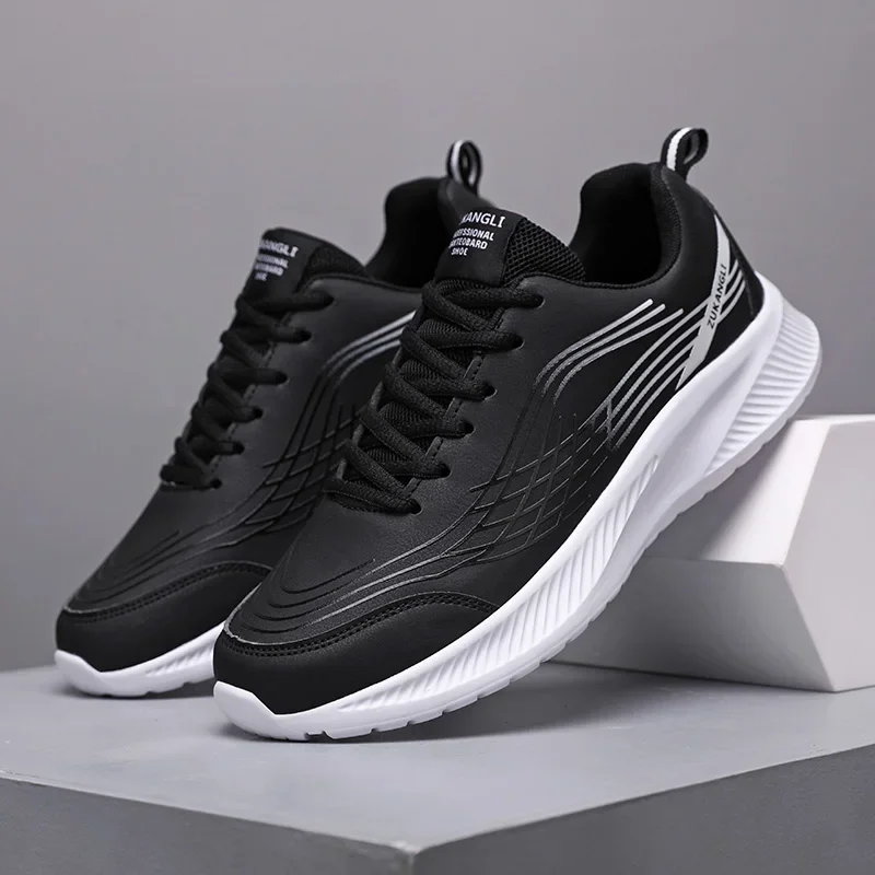 

Мужские кроссовки больших размеров, повседневные, для активного отдыха, удобные, кожаные, на шнуровке, недорогие кеды для мужчин