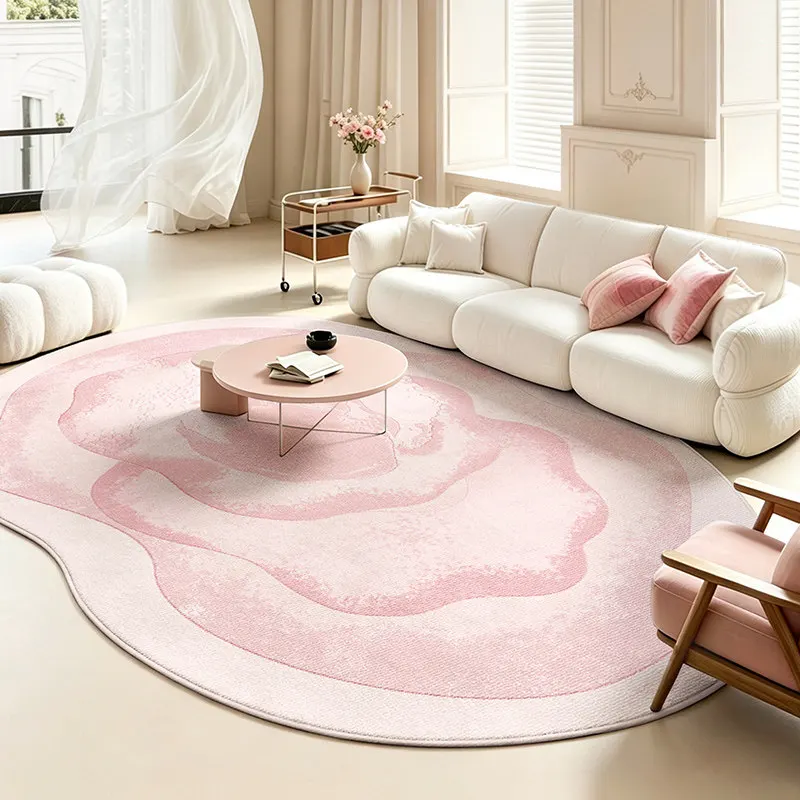 Irregular Shape Living Room Decoration Pink Carpet Large Area Rugs for Bedroom Thick Plush Lounge Floor Mat Home Fluffy Soft Rug