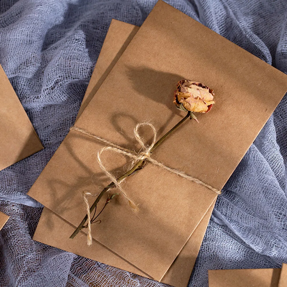 

10 Pcs Invitation Sleeves Decoration Paper Envelope File Bag Wedding Brown Simple Style Envelopes