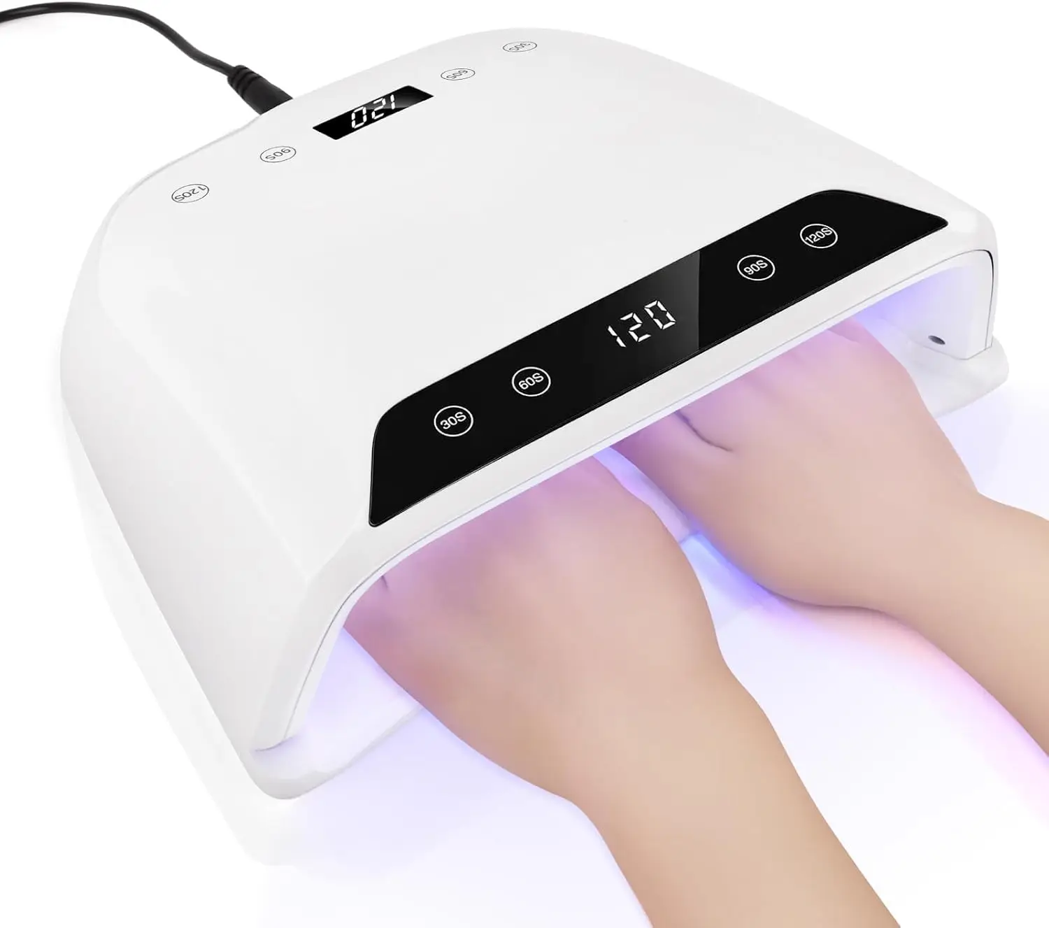 2-in-1 Pro Dual-Screen 320W UV LED Nail Lamp, 72-Bead Eye-Safe Gel & Polish Dryer, 4-Timer Home Salon Use