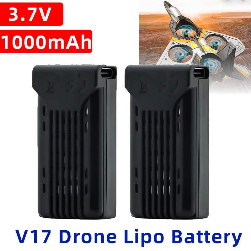 

V17 Drone Lipo Battery For V17 RC Airplane Battery 4DRC V17 RC Glider Spare Parts Batteries 3.7V 1000mAh Foam Plane Accessories