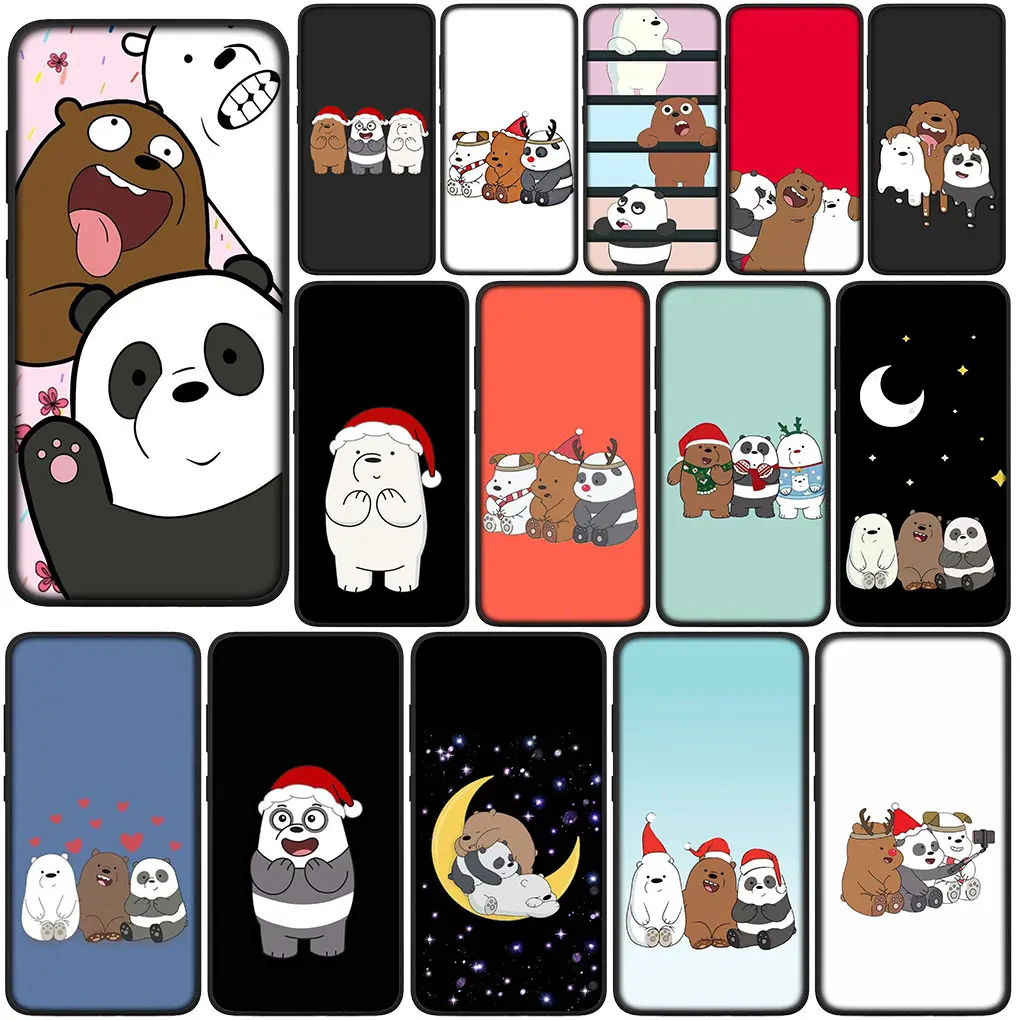 Wesołych świąt Panda Cartoon miś pokrowiec na Samsung Galaxy S24 S23 Fe Ultra Plus A55 A35 A24 A25 A15 A05 M55 etui na telefon