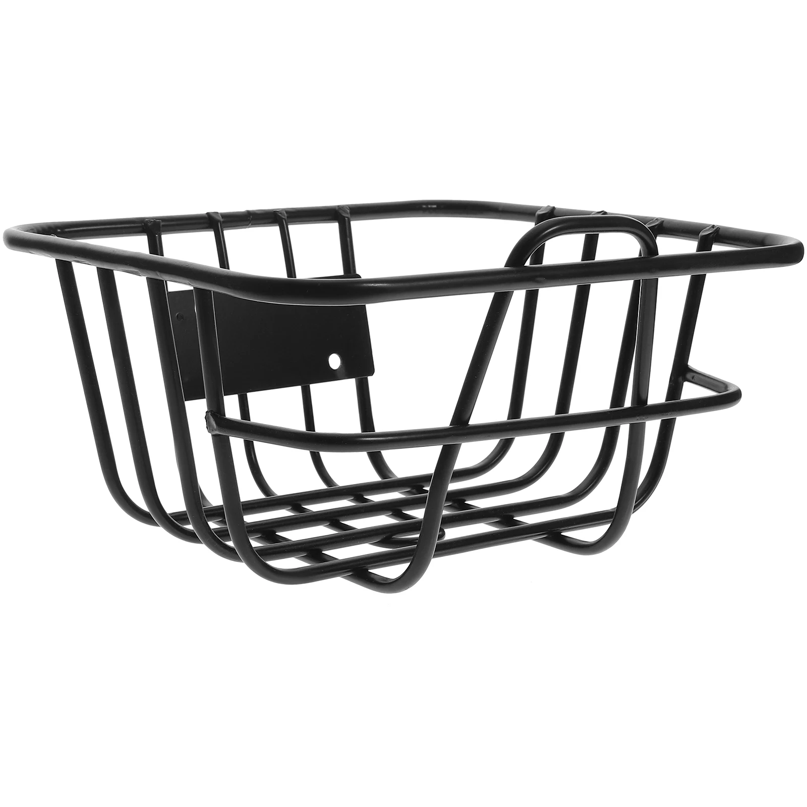 

Sturdy Iron Bike Basket Black Front Child Handlebar Storage Large Capacity Pre drilled Hole Easy Clean Long Lasting Use