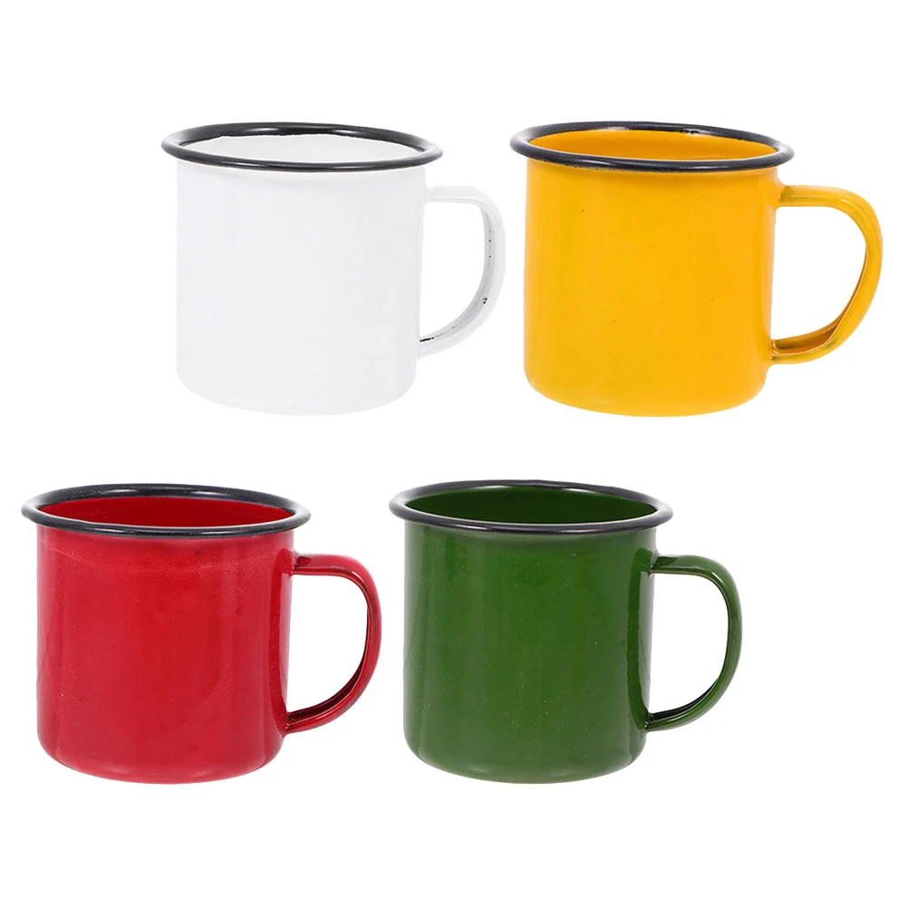 

4 Pcs Retro Enamel Mug Water Cup Coffee Tea Espresso Ground Travel Vintage Style For Office Makers