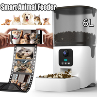 6L Smart Dog Feeder Dog Food Dispenser APP Remote Control with 1080P Camera Pet Automatic Feeder Automatic Feeder for Cat Dog