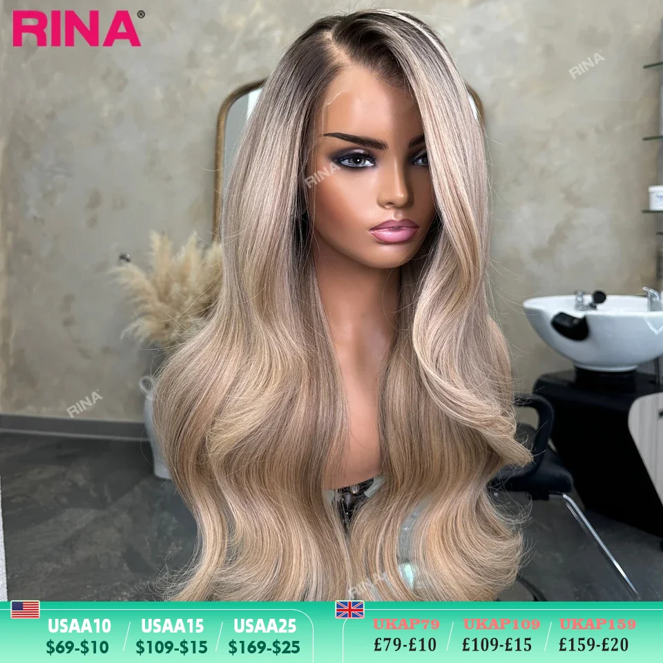 הדגשות אפור בלונד 180 צפיפות 13x6 פרונטל תחרה מוקדמת שיער ברזילאי אנושי פרונטל תחרה שקוף לנשים