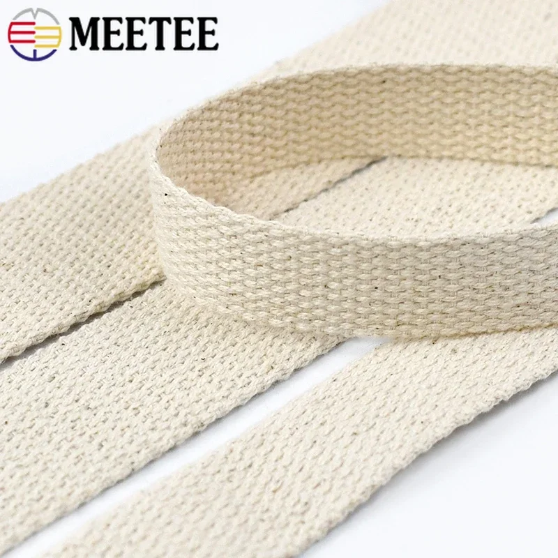 5/10Meters 20-50mm Cotton Webbing Polyester Cottons Ribbon Bag Backpack Strap Tapes Clothes Decor Canvas Belt DIY Accessories