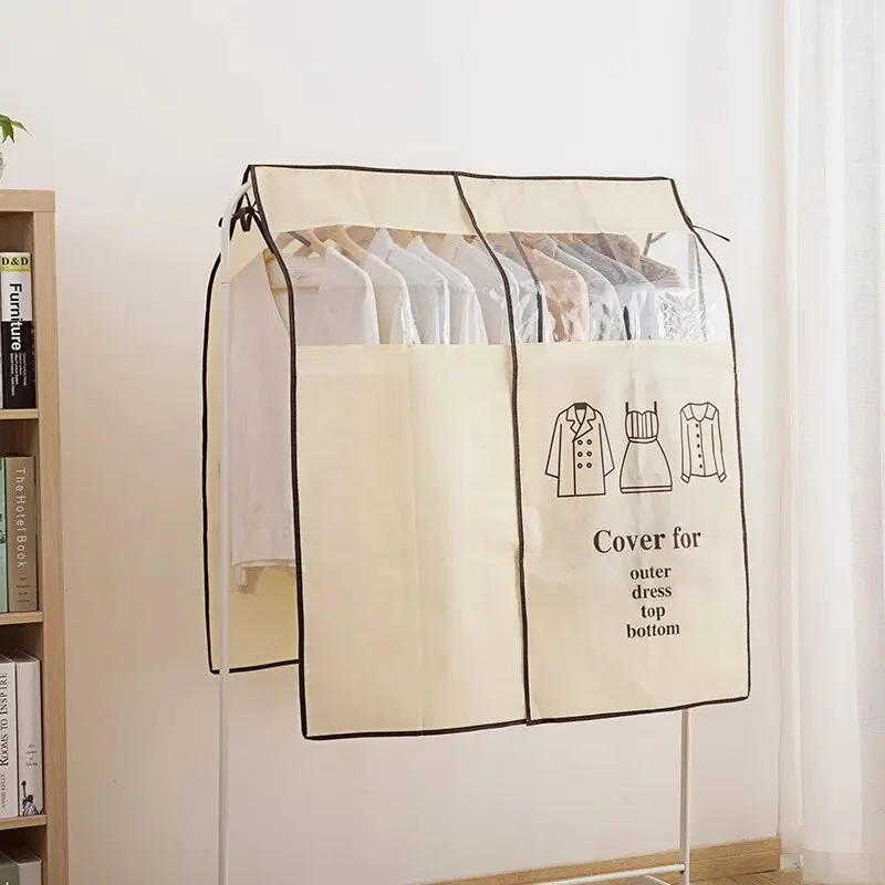 1pc Hanging Type Non Woven Clothes Hanger Dust Cover Cover Cover Cloth for Household Use