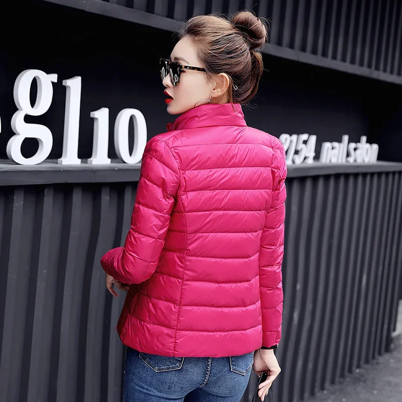 Winter Women's Portable Stripe Down Vest Outdoor Windproof and Versatile Vest Casual Women's Slim Insulated Jacket