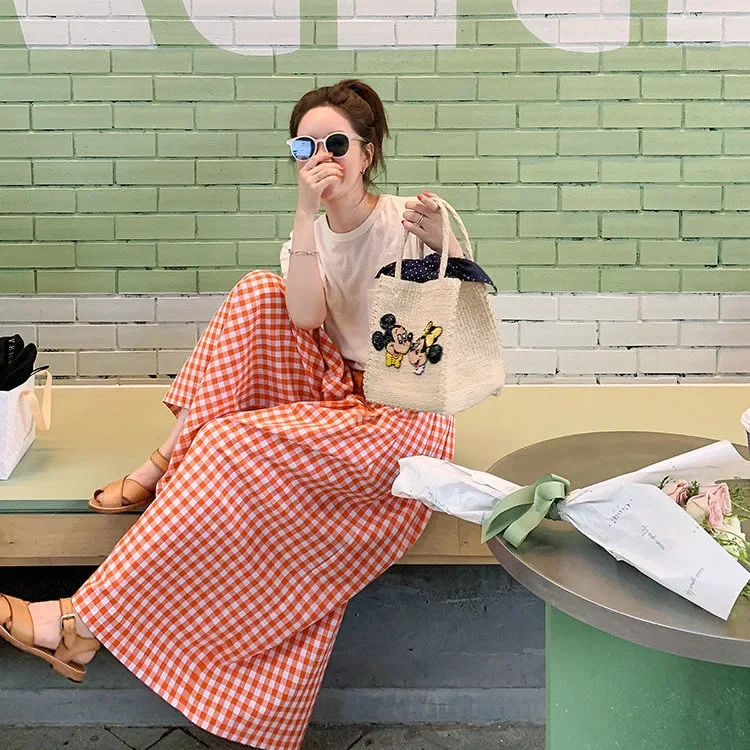 الصيف منقوشة عالية الخصر التخسيس فضفاضة تناسب سراويل تقليدية المرأة تنوعا Skort بنطلون مريح تنفس القطن الكتان #2