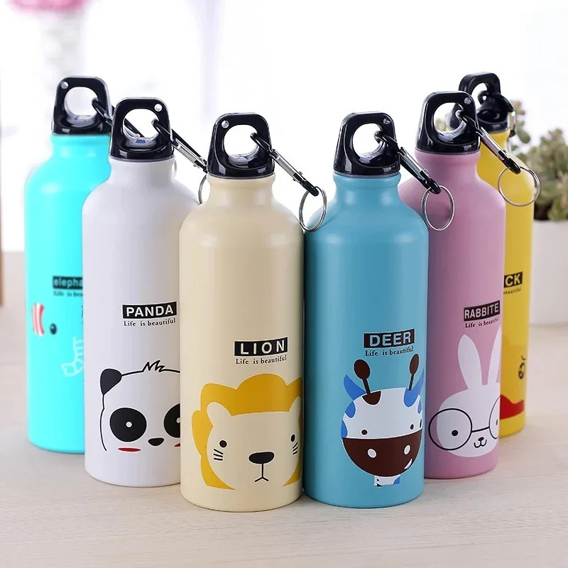 Aluminium Cartoon Sports Mug Cartoon Figure Children\'s Mug Stainless Steel Water Bottle with Lid Insulated Mug