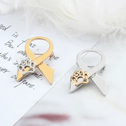 High-quality Alloy Enamel Brooch Cute Cat Claw Dog Paw Ties Shirt Lapel Pin Animal Protection Club Badge Women Men Jewelry Gifts