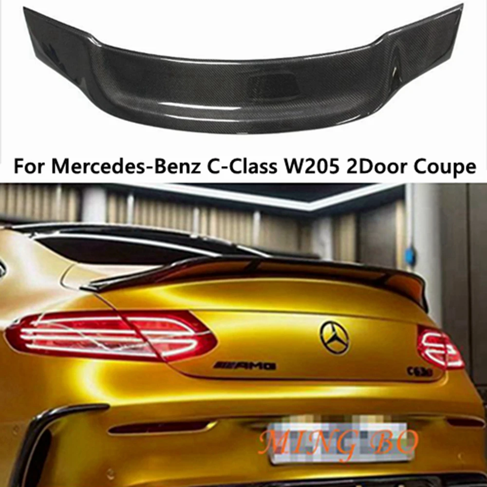 

For Mercedes-Benz C-Class C205 W205 2Door Coupe R Style Carbon Fiber Rear Spoiler Trunk Wing 2015-2023 FRP Forged carbon