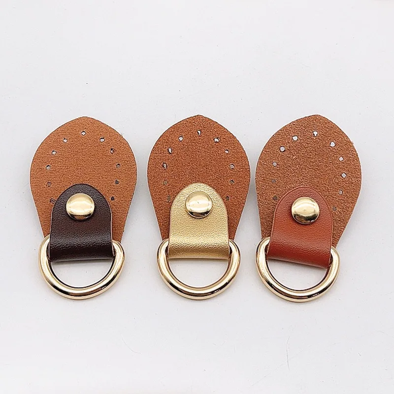 Handmade bag accessories hard leather buckle bag accessories diy luggage D buckle two-layer vegetable tanned leather buckle