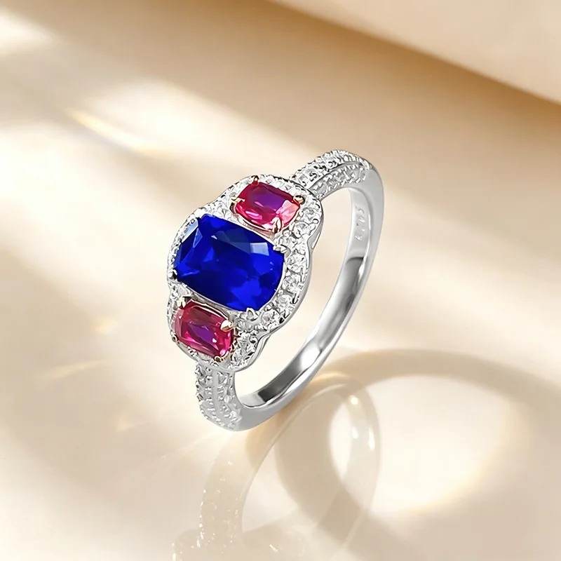 Apaison Luxurious 5x7mm Lab Grown Diamond Women's Engagement Ring - Wedding Band Party 925 Sterling Silver Jewelry Gift