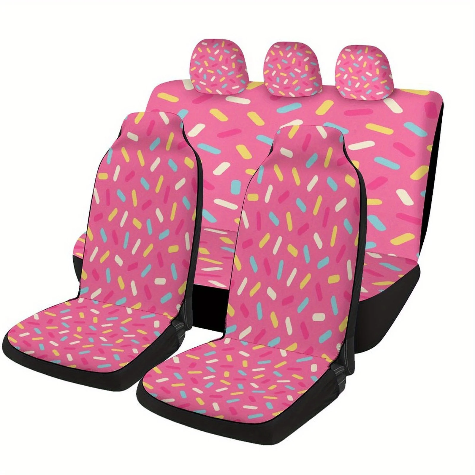 

Набор чехлов на автомобильные сиденья с ярким рисунком посыпывания для большинства автомобилей, модные новые защитные чехлы для автомобильных сидений, полный комплект, Univ