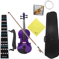 Purple Violin 4/4 Present Suitable Music Course Study With Practical Parts Violin Beginner Professional Level Examination