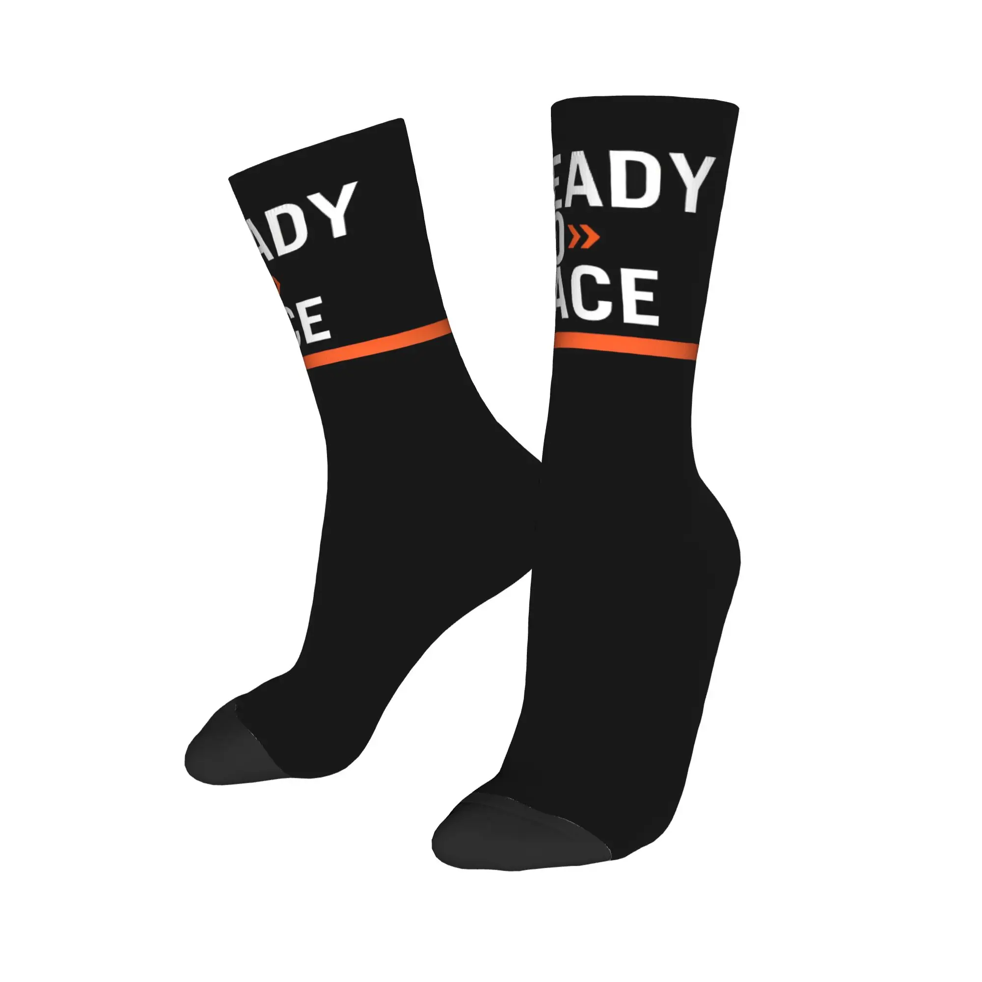 Custom Harajuku Ready To Race Socks Women Men Warm 3D Print Classical Logo Football Sports Socks