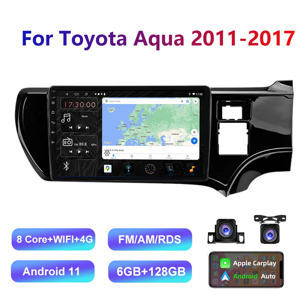 

HD Multimedia For Toyota Aqua 2011-2017 Car Stereo Radio Android GPS carplay/auto 4G