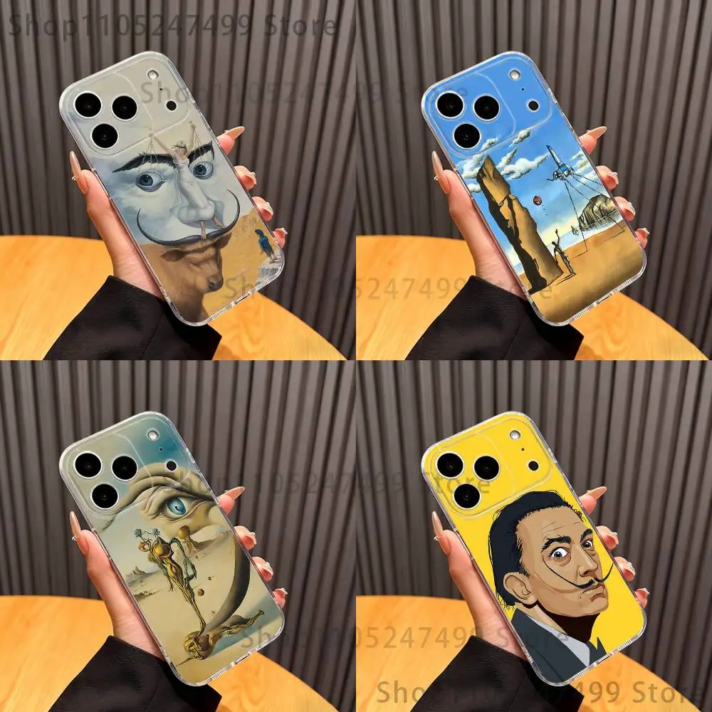 

Etui Salvador Dali Painting Phone Case For iPhone 17,16,15,14,13,12,11 Pro,Max,Plus,XR,Mini,E Clear Full-coverage Soft Cover