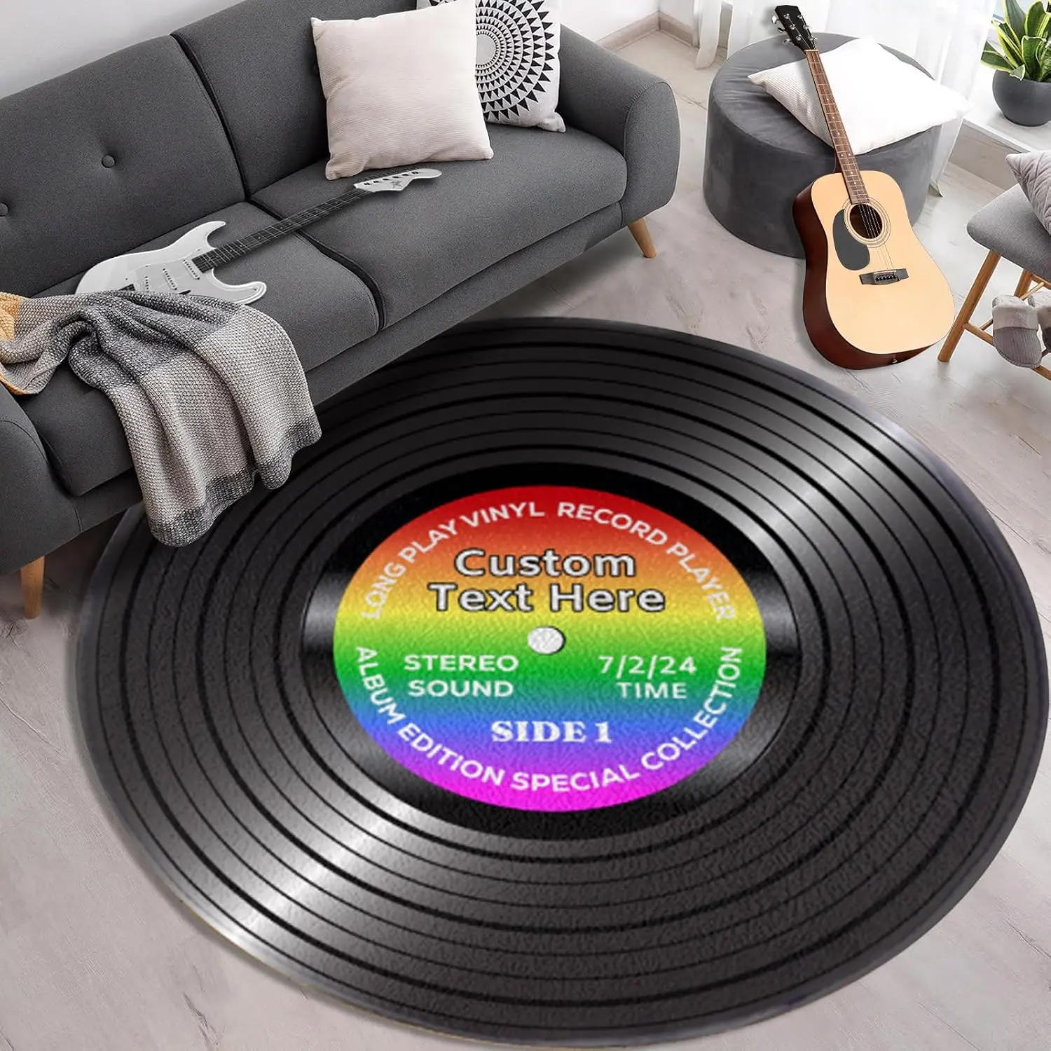 Long Play Vinyl Record Player Mat Custom Design Turntable Acoustic Surface Display Pad for Music Enthusiast Decor