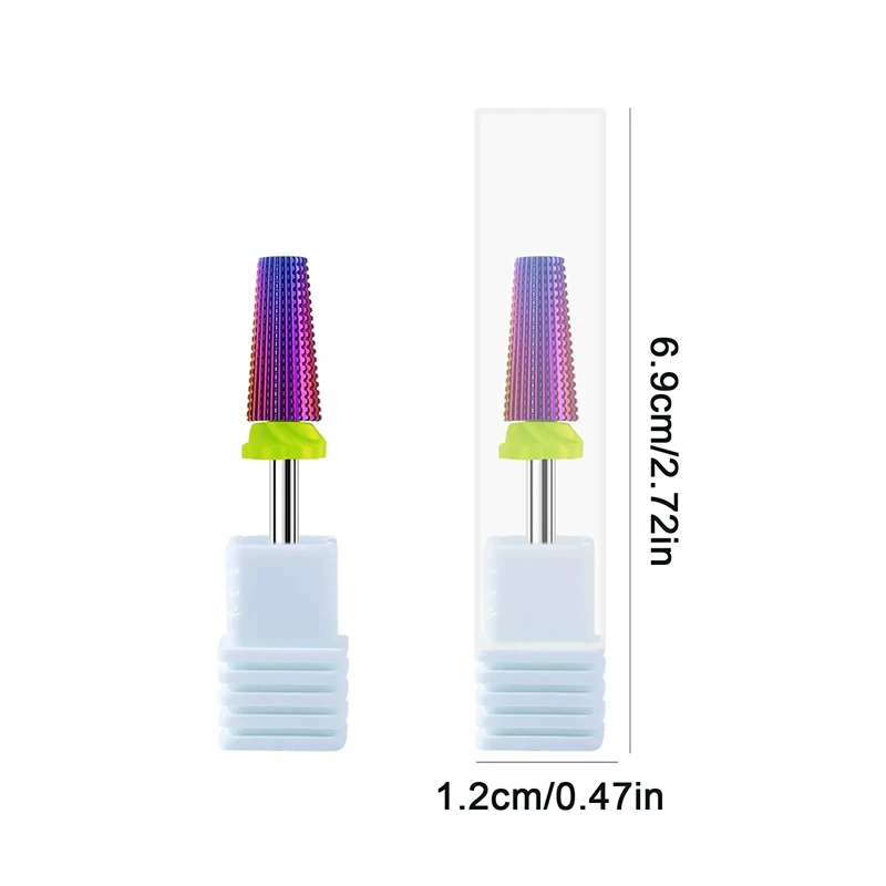5-In-1 Purple Professional Tungsten Carbide Nail Drill Bits Milling Cutters For Gel Acrylic Removal Manicure Tools Accessories