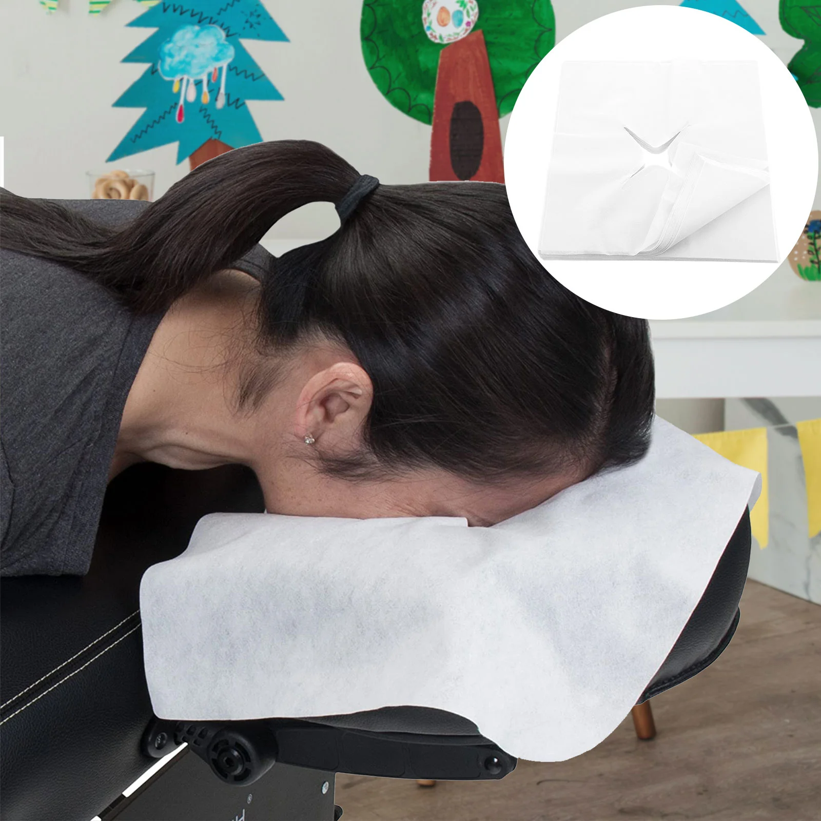 

Cotton Pillowcases Disposable Cover Massage Cushion Face Covers Headrest Mats Cradle White Non-woven Fabric