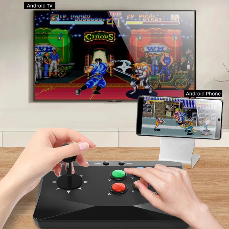 Data Frog Game Controller Arcade Fighting Joystick Suitable for PC/Android/IOS/M8 Game Console 2.4G Wireless Game Controller