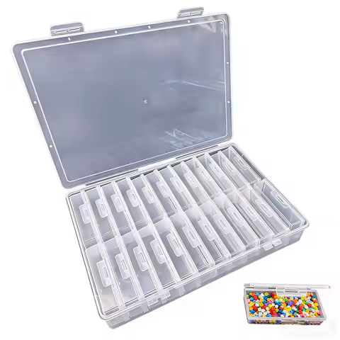 4/5/12/24 Grids Storage Box Set, Diamond Painting Accessories Storage Container, DIY Handicraft Tools Jewelry Bead Storage Box