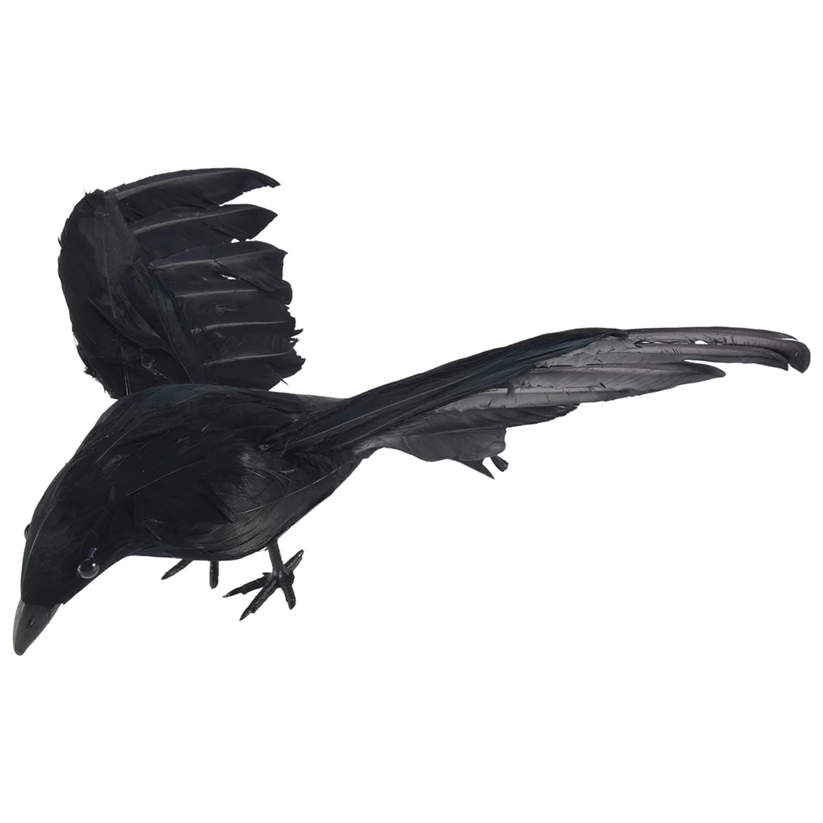 Halloween Prop Federn Krähe Vogel groß 25x40cm Spreiz flügel schwarze Krähe Spielzeug Modell Spielzeug, Performance Requisite
