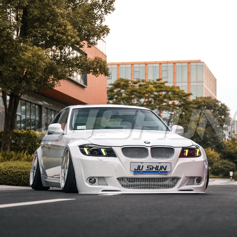 For 05-12 for BMW E90 3 Series Headlights Assembly LED Angel Eyes Halo DRL Turn Signal Projector
