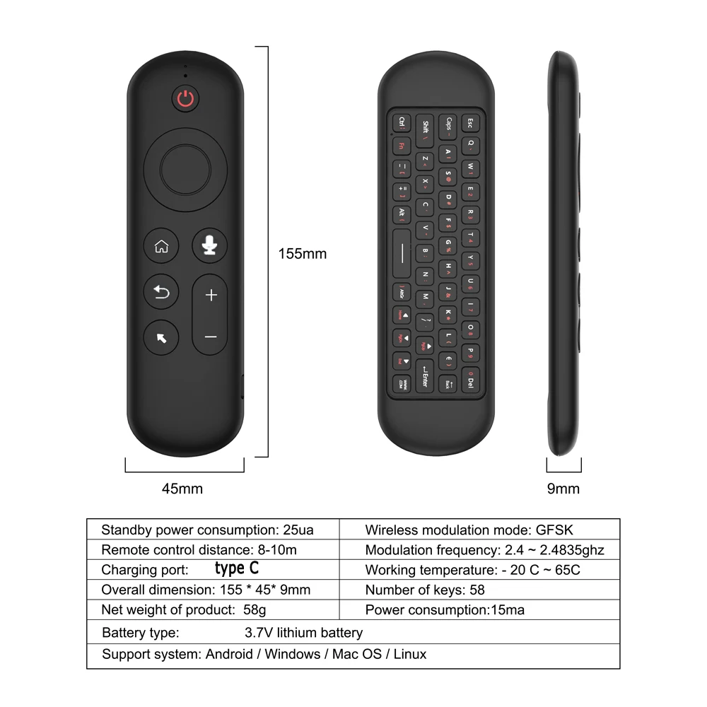 Control remoto con giroscopio - Smart Home Keyboard reseña y precio