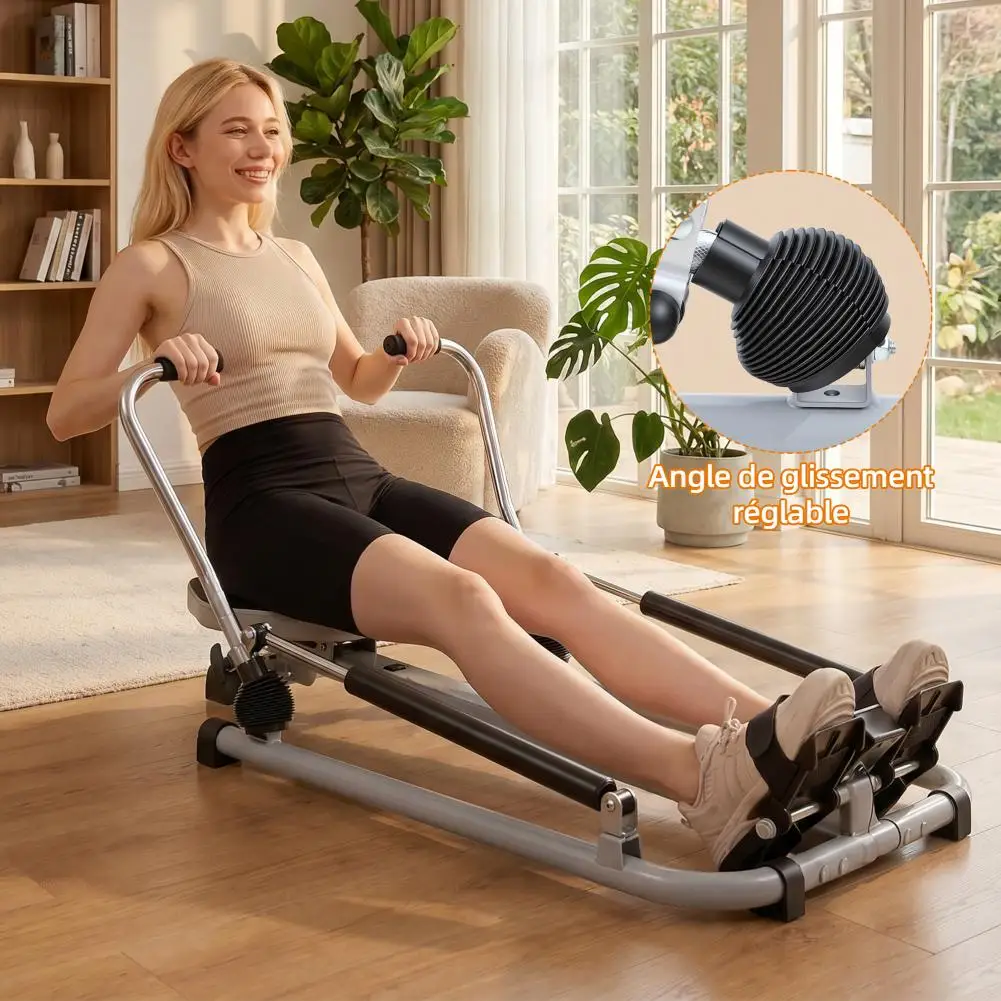 Home Rowing Machine, Adjustable Resistance up to 110LBS & Large Cushioned Seat, 265LBS Quiet Rowing Machine for Exercise Fitness