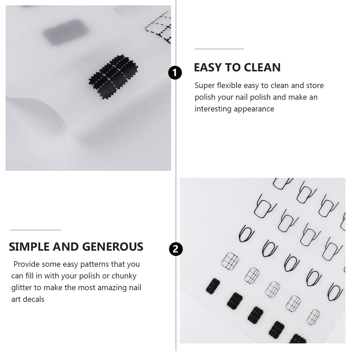 مسمار الفن سيليكون حصيرة مانيكير حصيرة ختم لوحة البولندية وسادة ملصق مائي دليل حاكم تخزين سهل التنظيف (نمط ب) #6