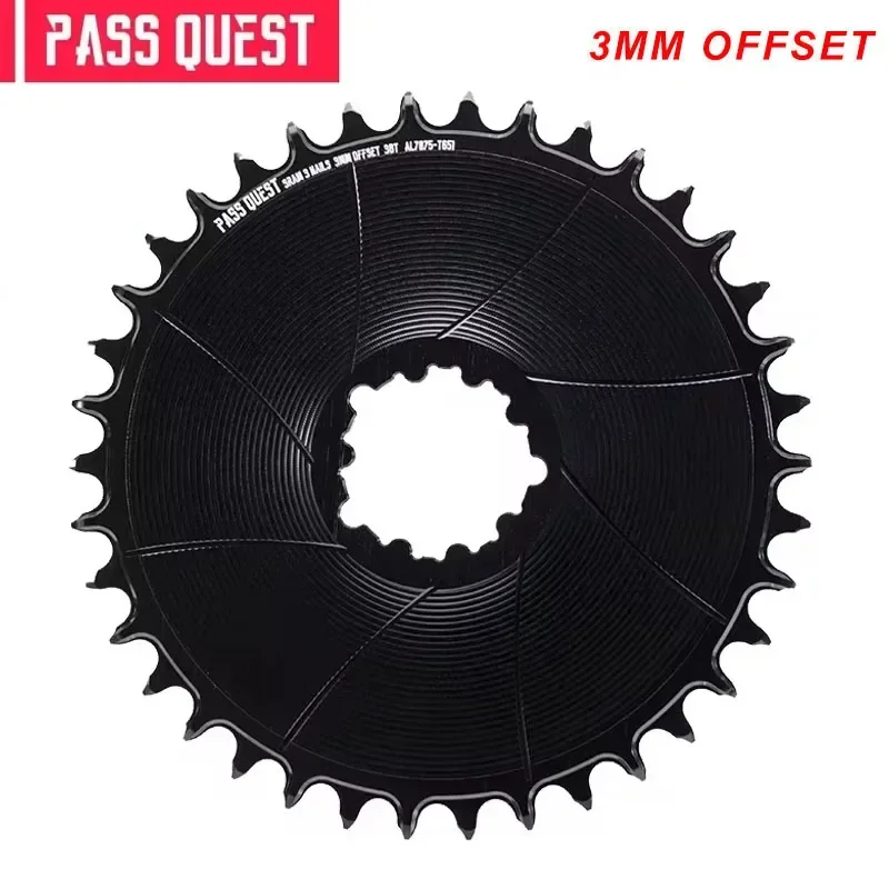 

PASS QUEST Bike Gravel Bike Round Narrow Wide Chainring 28-38T 3mm offset Direct Mount Crank Support 10/11/12 Speed