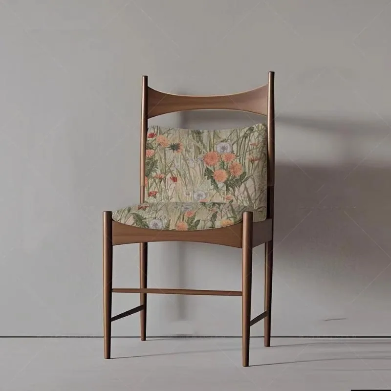 

Средневековый стиль ваби-****, скандинавский домашний одиночный стул, дизайнерский элитный стул для отеля, обеденный стул из цельного дерева во французском стиле ретро