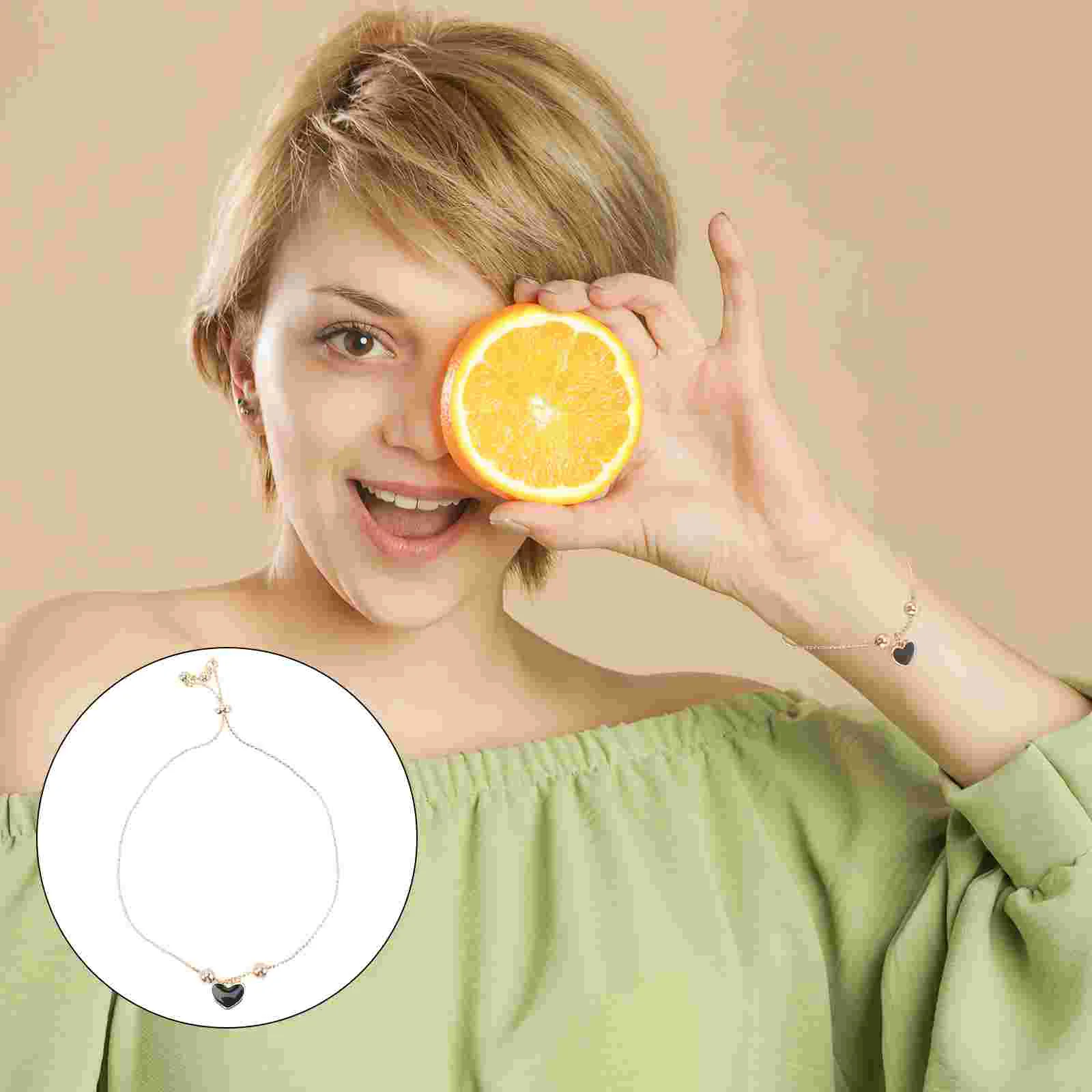 3 Pcs Heart Bracelet Decor Decorative Wrist Chain Jewelry Adjustable Charm Alloy Bracelets for Girls Miss