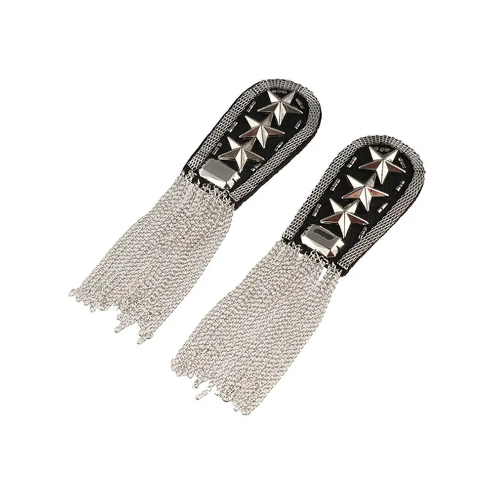 Exquisite Epaulet Tassel Chain Shoulder Board Punk Brooch Fringe Shoulder Mark Badge Pin Epaulette Gift