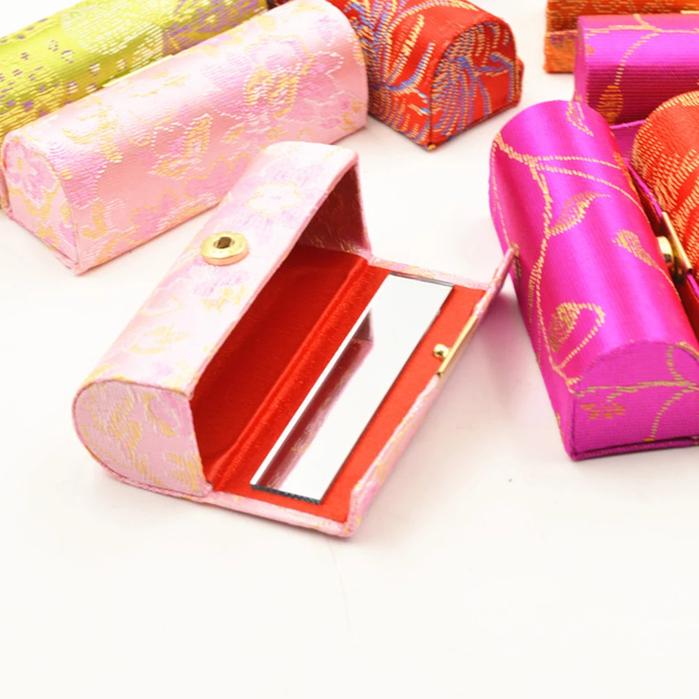 

12 Pcs Packing Box Lipstick Jewelry Storage Travel Vintage Case Fabric Accessories