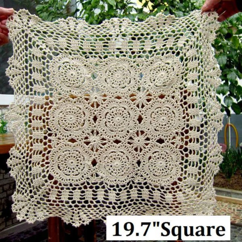 Handmade Corchet Table Cloth Lace Table Mat Table Cover Crochet Table cloth Square Many Size Available