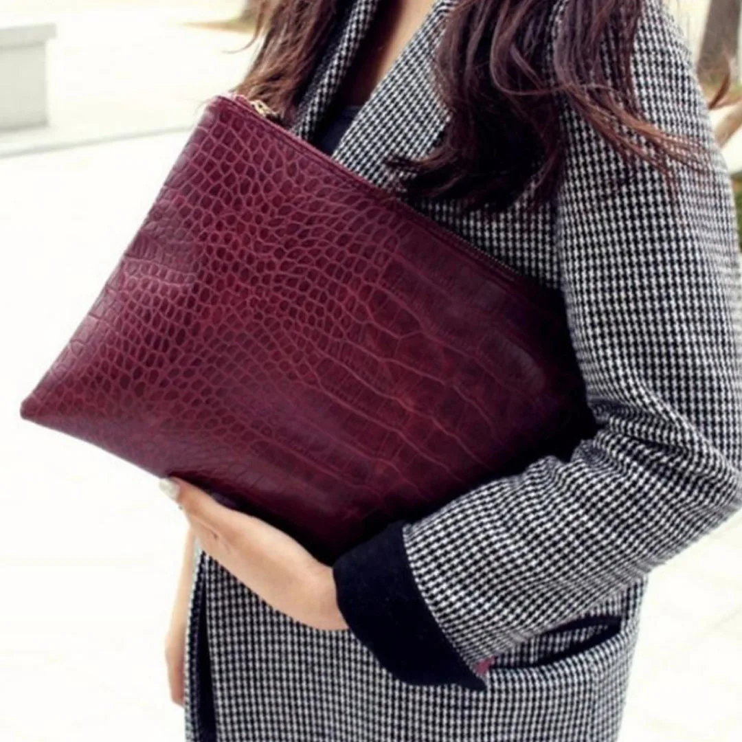 

Ladies' Handbag 2025 New European and American Large Capacity Crocodile Pattern Handbag Fashionable and Versatile Banquet Hand