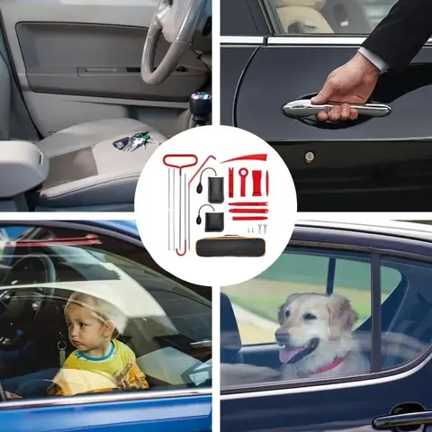 1Set Ultimate Car Emergency Grabber Air Wedge Pump Non Marring Wedge Handy Carry Bag Roadside Safety Companion for Vehicle Lockout Tool