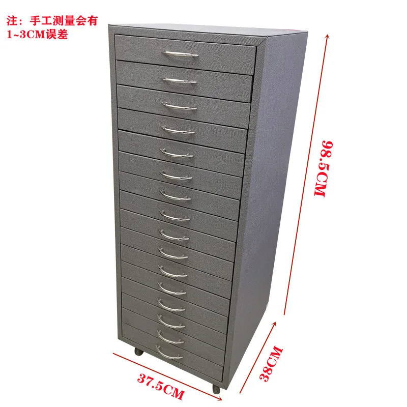 Upgraded glasses storage cabinet, gray leather multi-layer drawer cabinet, optical sunglasses sample box.