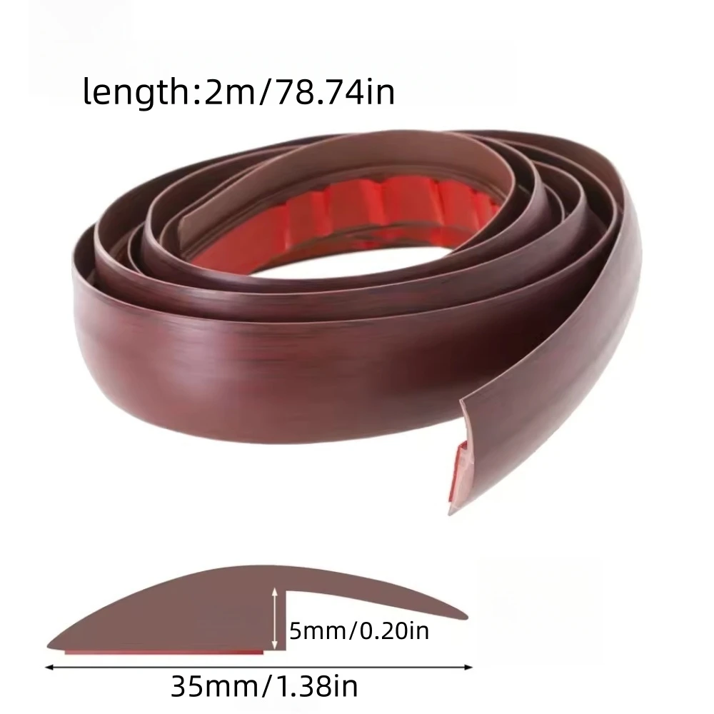 1pc 2mX3.5cm Carpet To Tile Floor Transition Strip Wear-resistant Cuttable Threshold Cover Household PVC Edging Strip Doorway