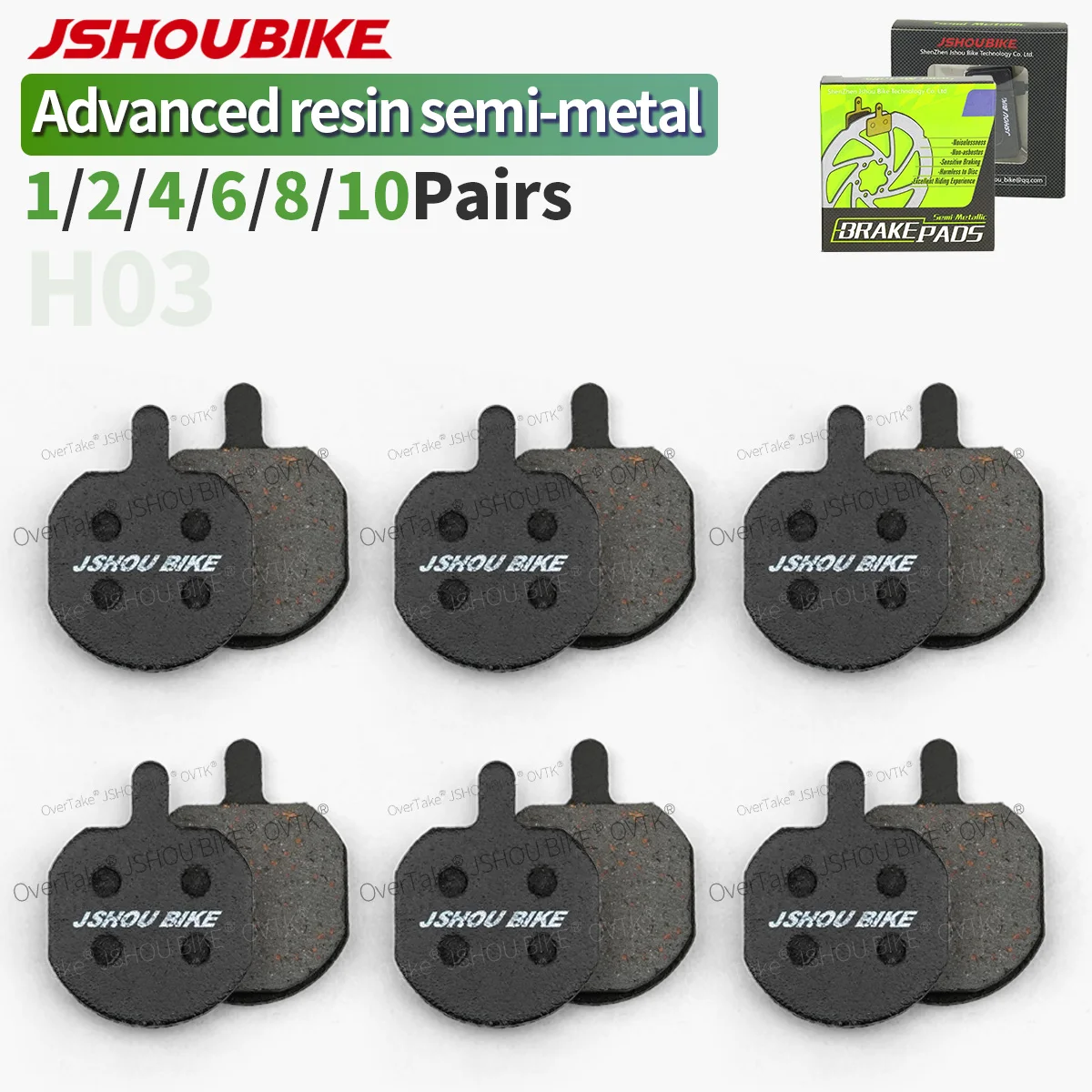 

JSHOUBIKE Semi-metal Bicycle brake pads Advanced Kevlar fiber copper wire for Hayes MX3/MX4/MX5/CX5,HELI X3/X5