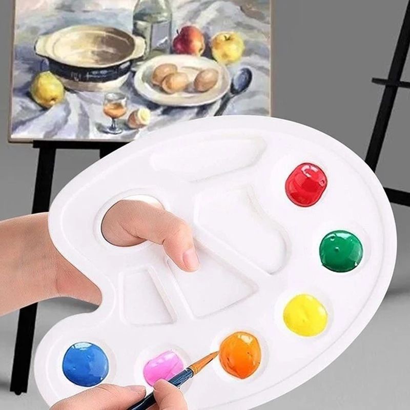 

1pc Color Palette Pigment Tray White Plasic Painting Teaching Supplies for Art Students Beginner Easy to Clean Various Style TMZ