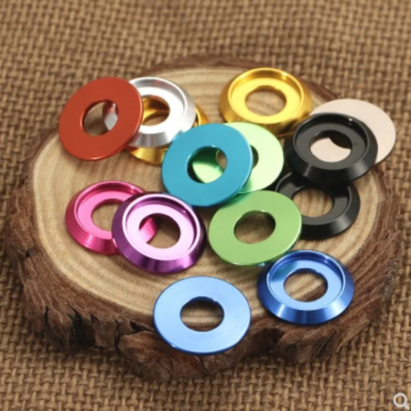 10pcs M2 M3 M5 M8 Aluminum Cup Head Washer Anodized Multi-color Colourful Gasket For Button Head Screw Round Washer